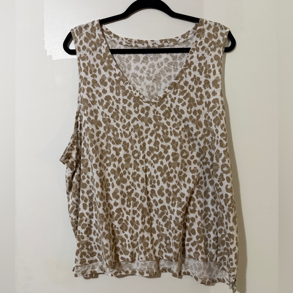 Old Navy Brown and Cream Leopard Print Tank Top